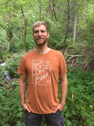 Save Our Bees Tees - 100% Organic Bamboo (Orange Rust)